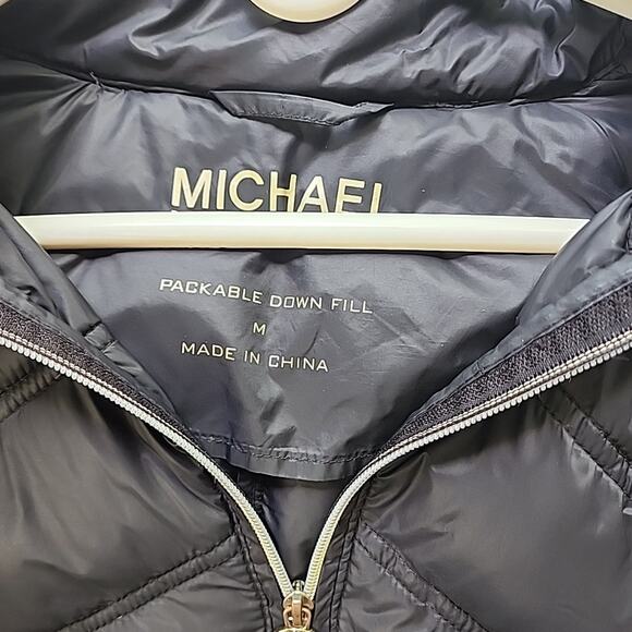 Michael Kors Packable Down Fill Jacket w/Hood Women Size Medium Black - Picture 7 of 8